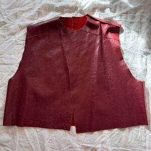 Burgundy Leather Vest